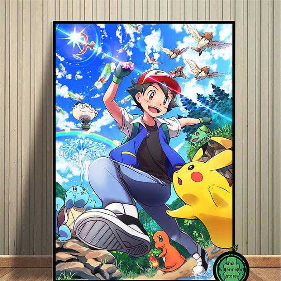 PKM Sonstiges Merchandise | Pokemon Poster Kunstdrucke Ash Ketchum Pikachu Jigglypuff Etc.